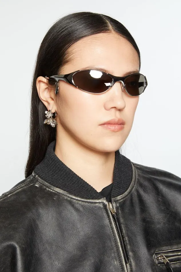 Acne Studios Flower Hoop Earrings Silvertransparent Women Jewellery Acne Studios Flower Hoop Earrings Silvertransparent Women Jewellery