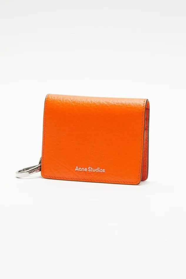 Acne Studios Folded Leather Wallet Bright Orange Women Small Leather Goods Acne Studios Folded Leather Wallet Bright Orange Women Small Leather Goods