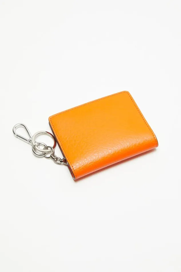 Acne Studios Folded Leather Wallet Bright Orange Women Small Leather Goods Acne Studios Folded Leather Wallet Bright Orange Women Small Leather Goods