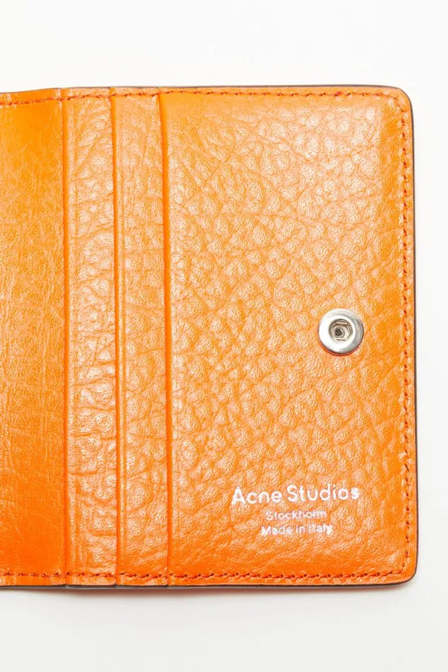 Acne Studios Folded Leather Wallet Bright Orange Women Small Leather Goods Acne Studios Folded Leather Wallet Bright Orange Women Small Leather Goods