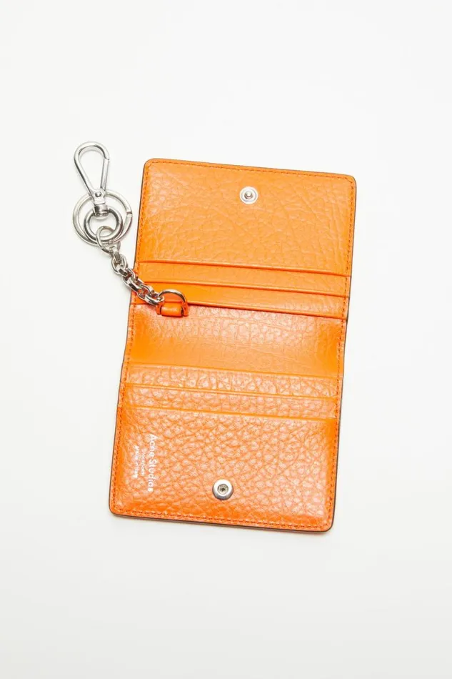 Acne Studios Folded Leather Wallet Bright Orange Women Small Leather Goods Acne Studios Folded Leather Wallet Bright Orange Women Small Leather Goods