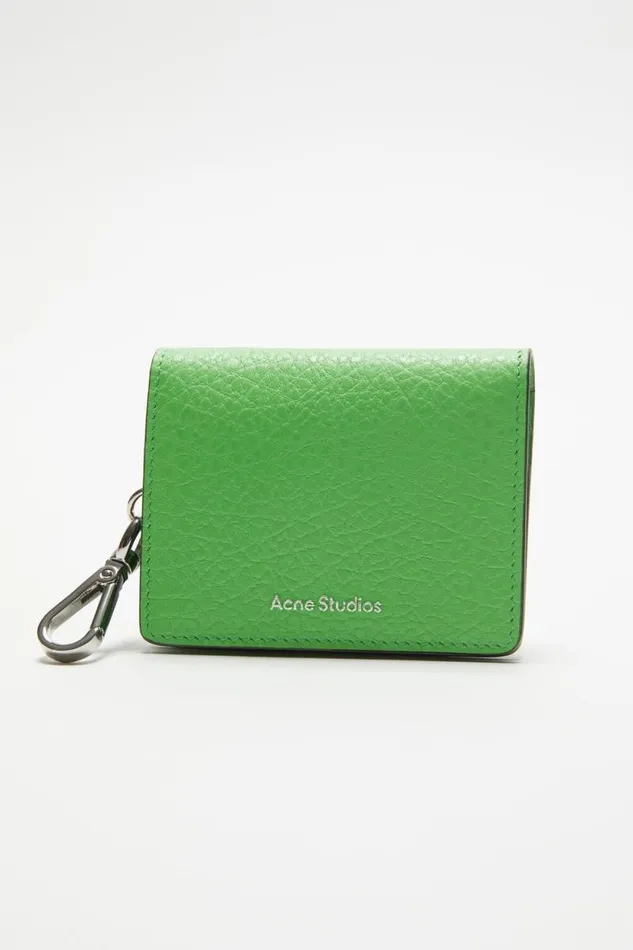 Acne Studios Folded Leather Wallet Green Women Small Leather Goods Acne Studios Folded Leather Wallet Green Women Small Leather Goods
