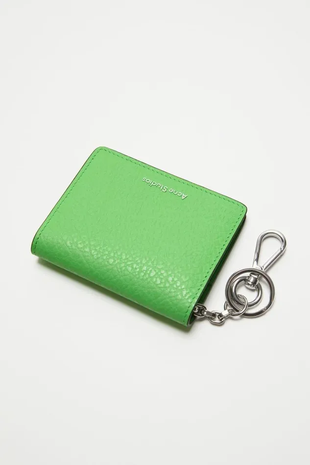 Acne Studios Folded Leather Wallet Green Women Small Leather Goods Acne Studios Folded Leather Wallet Green Women Small Leather Goods