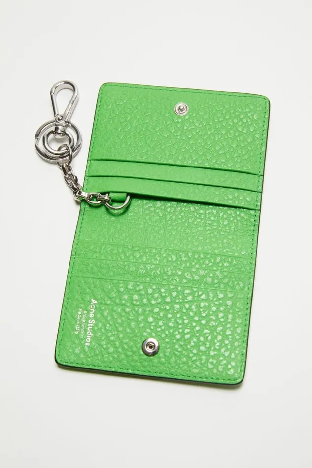 Acne Studios Folded Leather Wallet Green Women Small Leather Goods Acne Studios Folded Leather Wallet Green Women Small Leather Goods