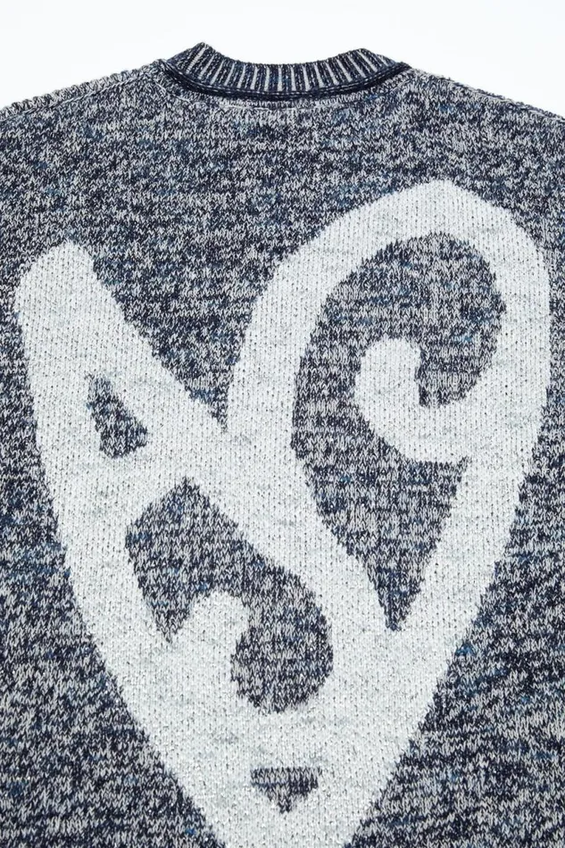 Acne Studios Jacquard Jumper Blackbird Bluemulti Men Knitwear