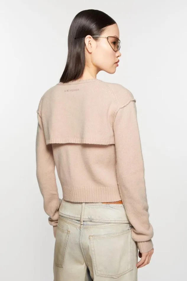 Acne Studios Knit Tank Top Cardigan Set Dusty Pink Women Knitwear