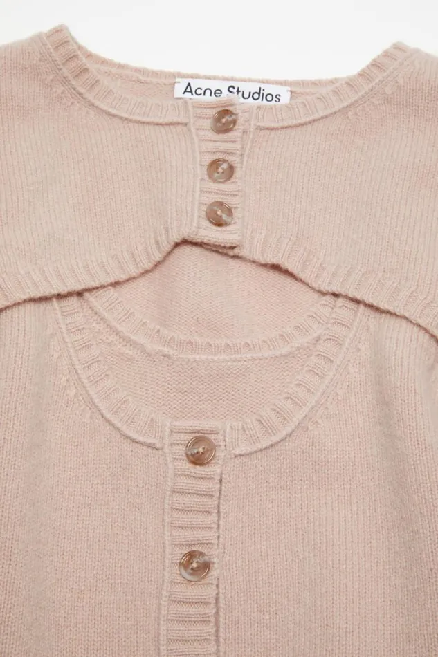 Acne Studios Knit Tank Top Cardigan Set Dusty Pink Women Knitwear