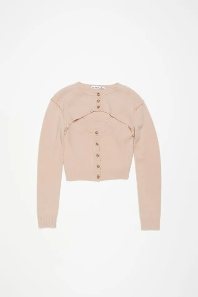 Acne Studios Knit Tank Top Cardigan Set Dusty Pink Women Knitwear