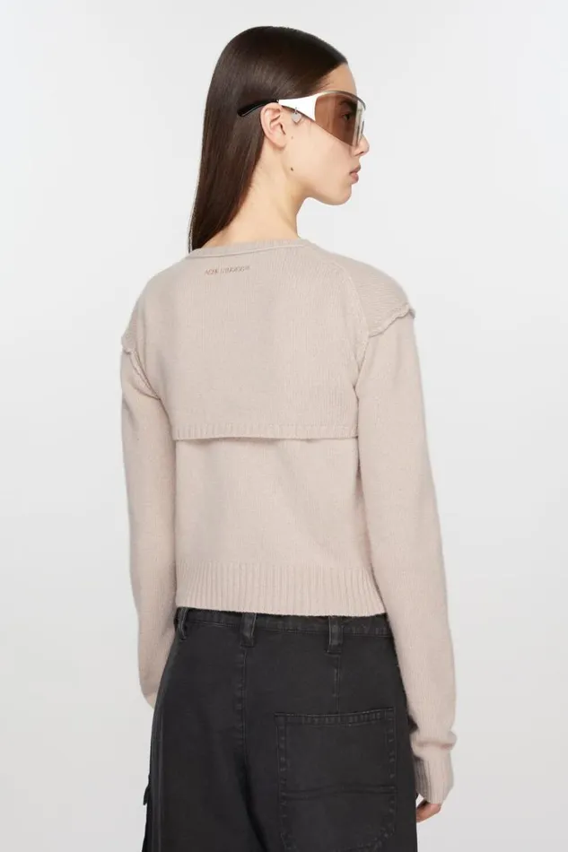 Acne Studios Knit Tank Top Cardigan Set Sand Beige Women Knitwear Acne Studios Knit Tank Top Cardigan Set Sand Beige Women Knitwear