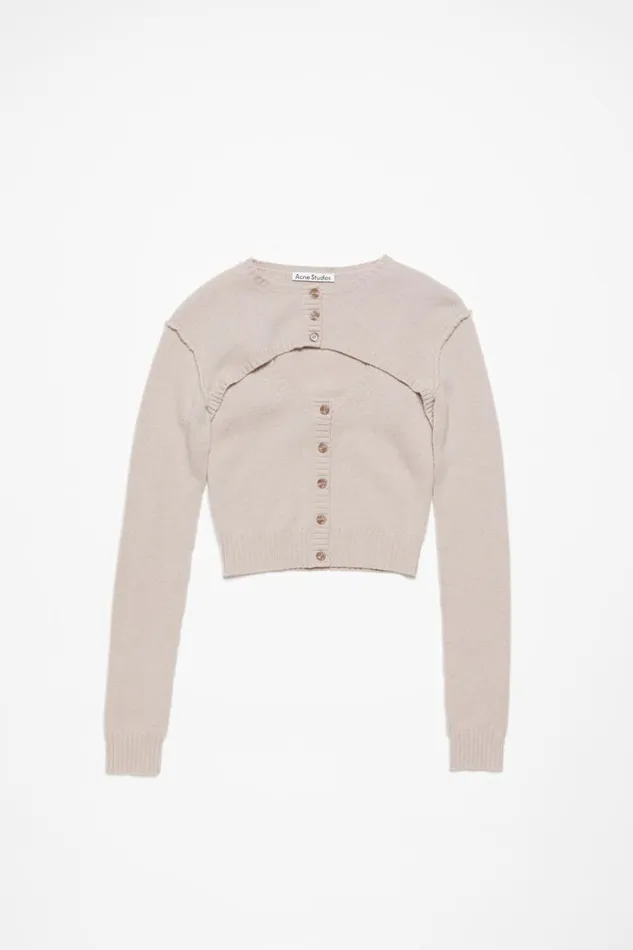 Acne Studios Knit Tank Top Cardigan Set Sand Beige Women Knitwear Acne Studios Knit Tank Top Cardigan Set Sand Beige Women Knitwear