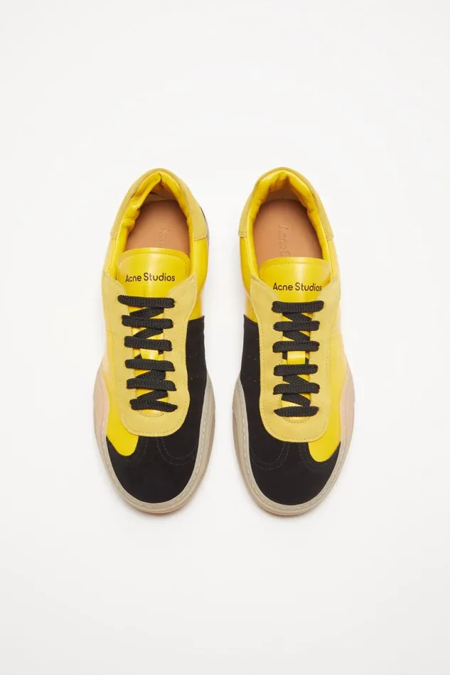 Acne Studios Laceup Sneakers Yellowblack Men Shoes Acne Studios Laceup Sneakers Yellowblack Men Shoes