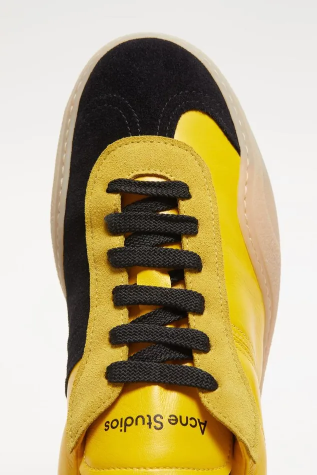 Acne Studios Laceup Sneakers Yellowblack Men Shoes Acne Studios Laceup Sneakers Yellowblack Men Shoes