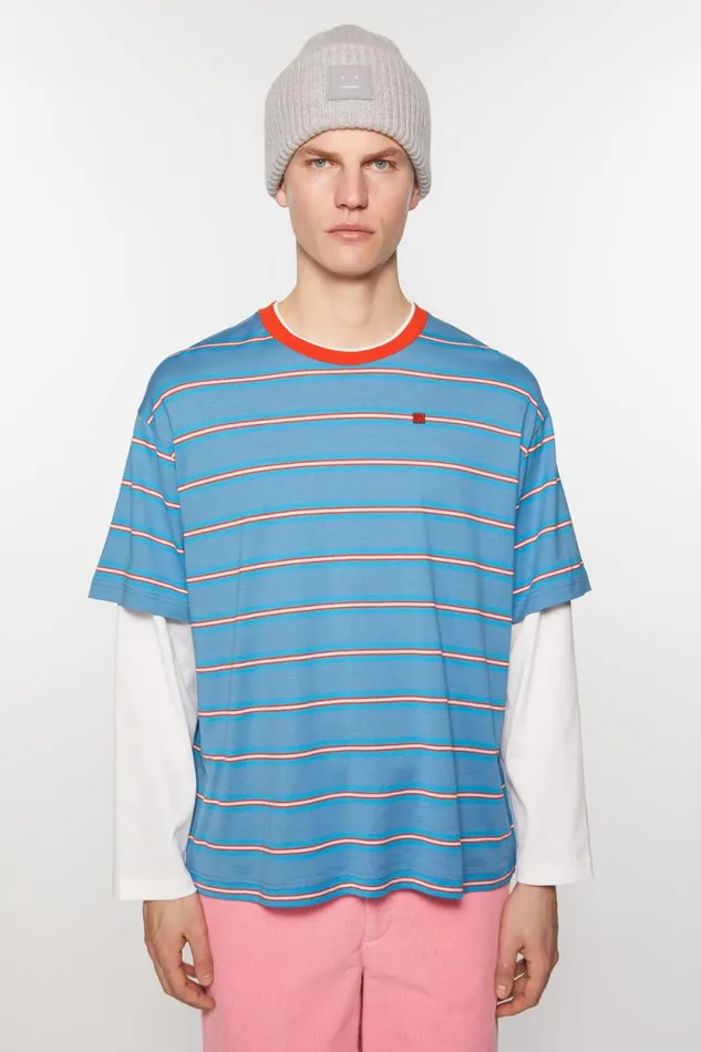 Acne Studios Layered Tshirt Sea Blue Men Tshirts
