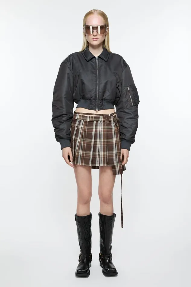 Acne Studios Leather Buckle Boots Anthracite Grey Women Shoes