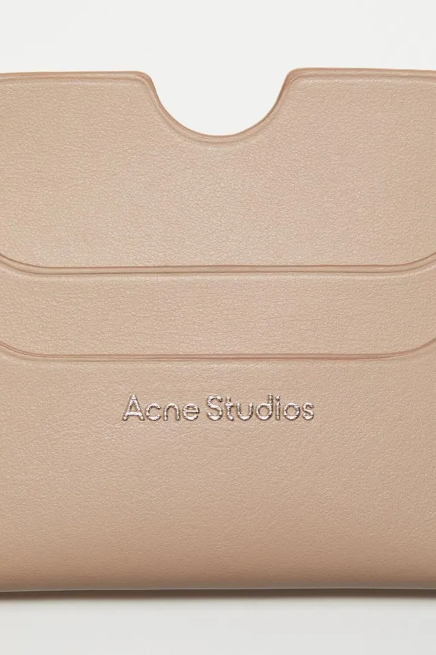 Acne Studios Leather Card Holder Taupe Beige Men Small Leather Goods Acne Studios Leather Card Holder Taupe Beige Men Small Leather Goods