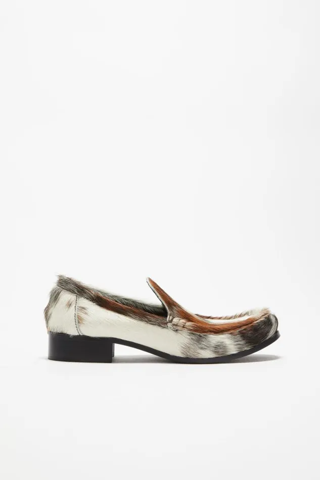 Acne Studios Leather Loafers Multi Brown Women Shoes