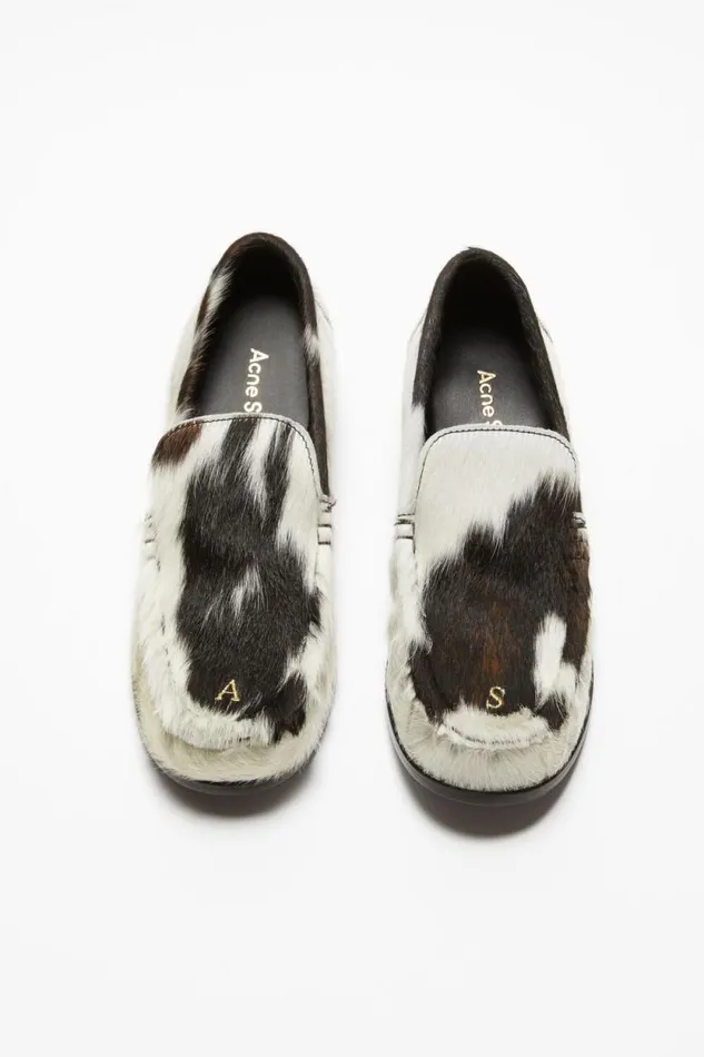 Acne Studios Leather Loafers Multi Brown Women Shoes