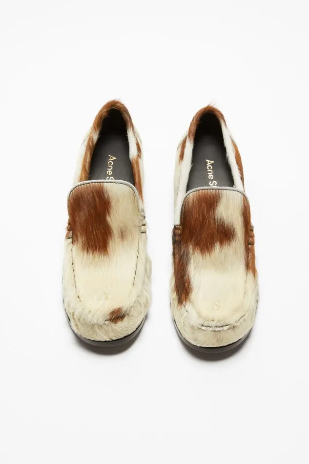 Acne Studios Leather Loafers Multi Brown Women Shoes