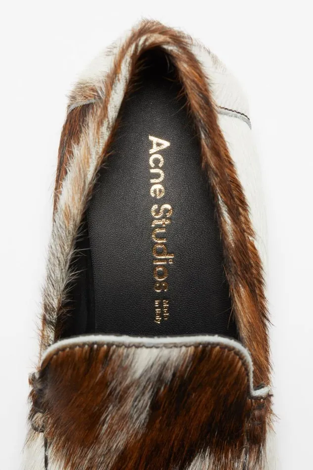 Acne Studios Leather Loafers Multi Brown Women Shoes