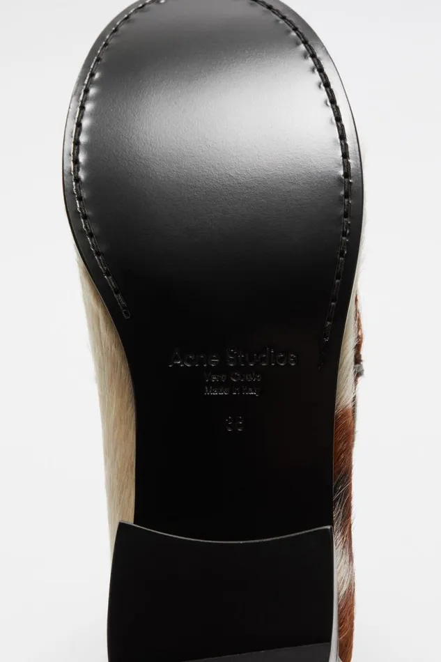 Acne Studios Leather Loafers Multi Brown Women Shoes