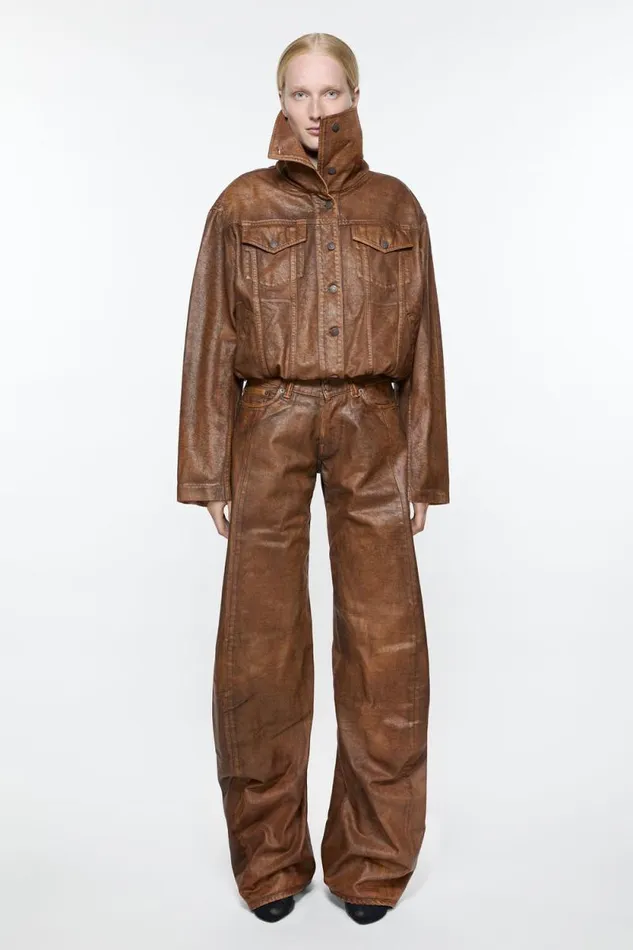 Acne Studios Loose Fit Jeans 8211 2006F Cognac Brown Women Jeans