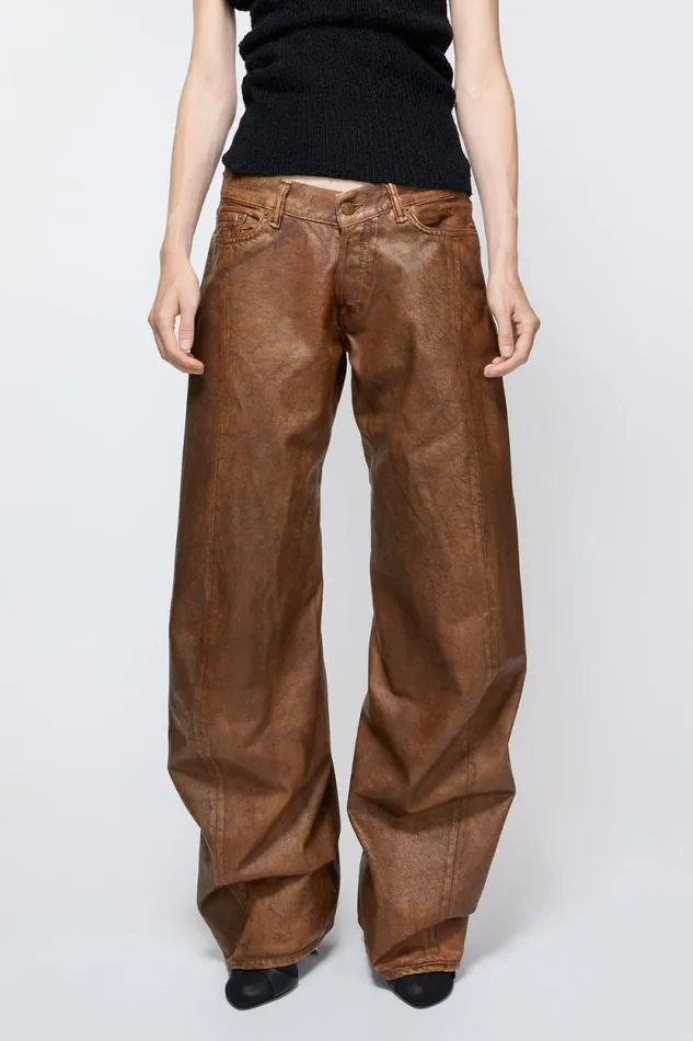 Acne Studios Loose Fit Jeans 8211 2006F Cognac Brown Women Jeans