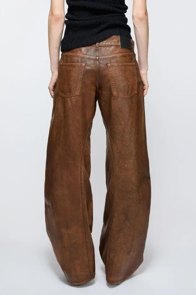 Acne Studios Loose Fit Jeans 8211 2006F Cognac Brown Women Jeans