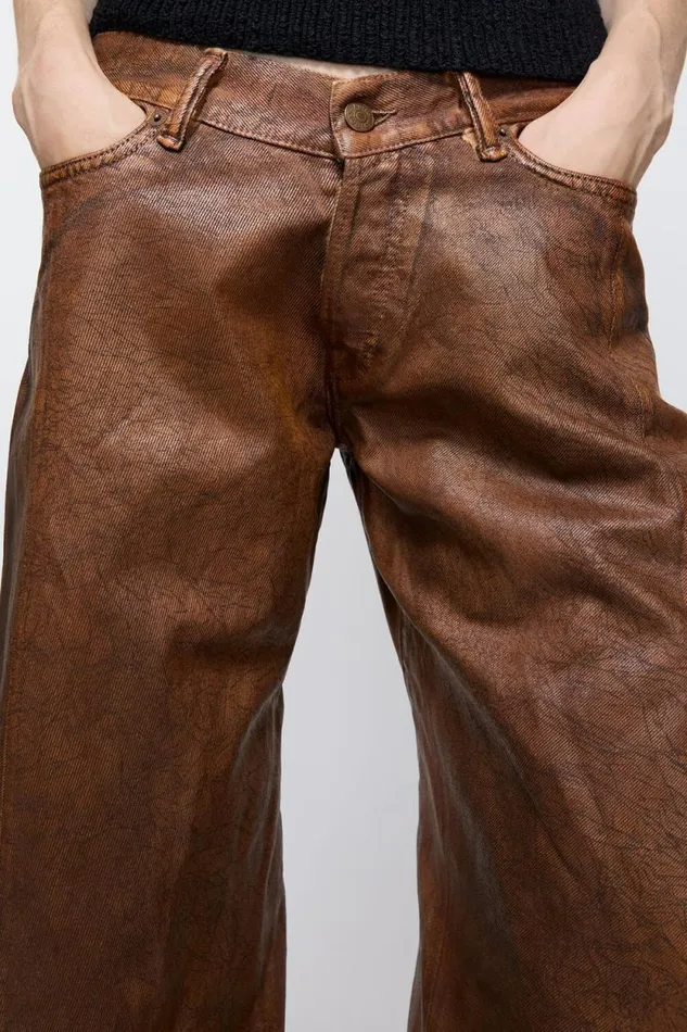 Acne Studios Loose Fit Jeans 8211 2006F Cognac Brown Women Jeans