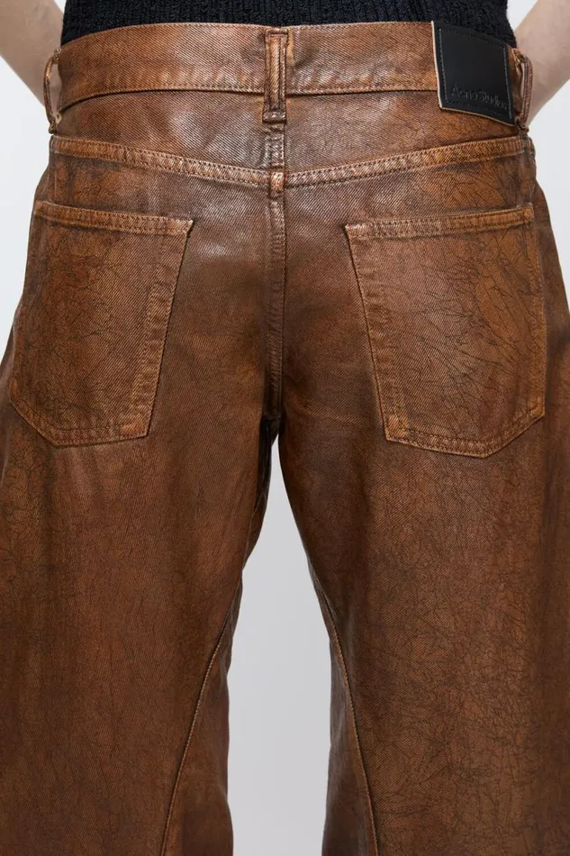 Acne Studios Loose Fit Jeans 8211 2006F Cognac Brown Women Jeans