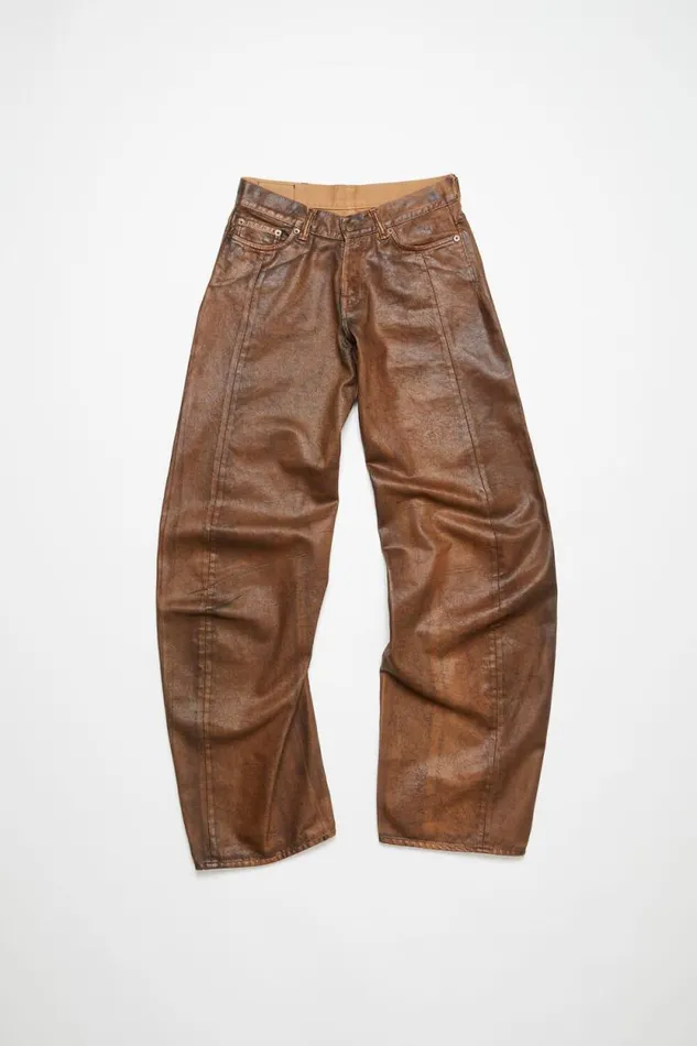 Acne Studios Loose Fit Jeans 8211 2006F Cognac Brown Women Jeans