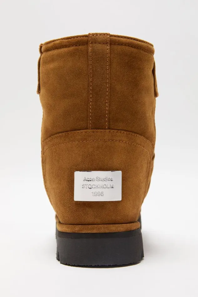 Acne Studios Low Boots Printed Leather Tobacco Brown Men Shoes Acne Studios Low Boots Printed Leather Tobacco Brown Men Shoes