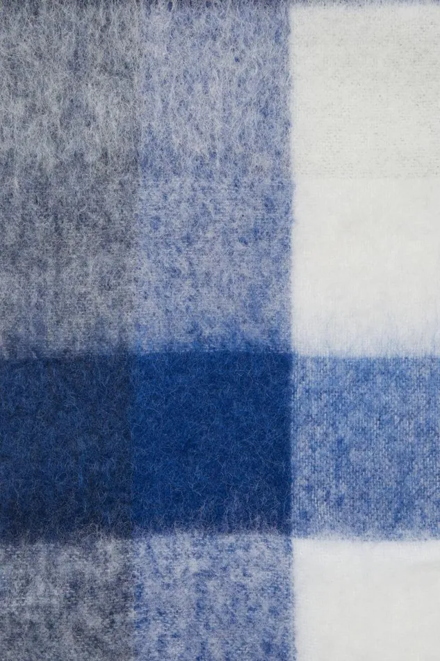 Acne Studios Mohair Checked Scarf Whitegreyroyal Blue Women Scarves Acne Studios Mohair Checked Scarf Whitegreyroyal Blue Women Scarves