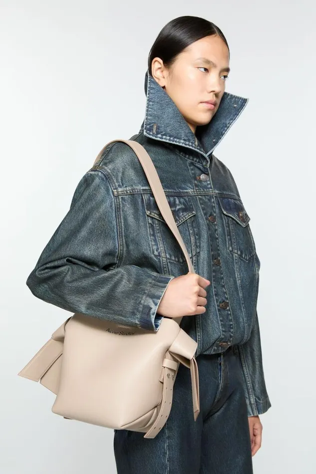 Acne Studios Musubi Mini Shoulder Bag Taupe Beige Women Bags