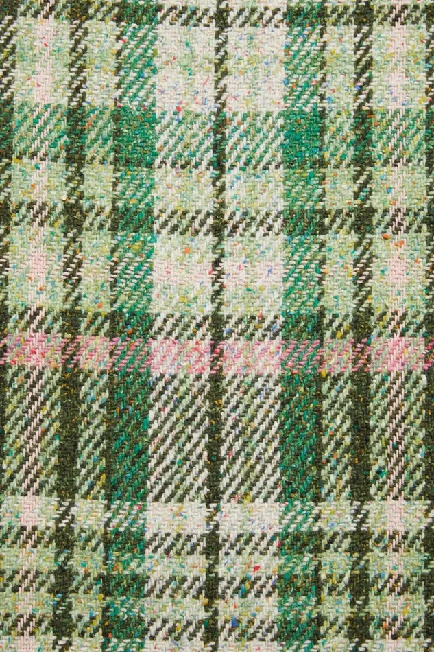Acne Studios Plaid Fringe Scarf Green Men Scarves