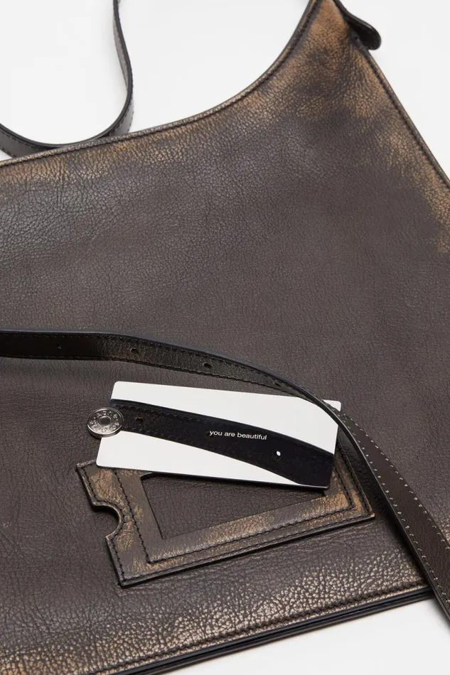 Acne Studios Platt Shoulder Bag Dark Brownbeige Women Bags