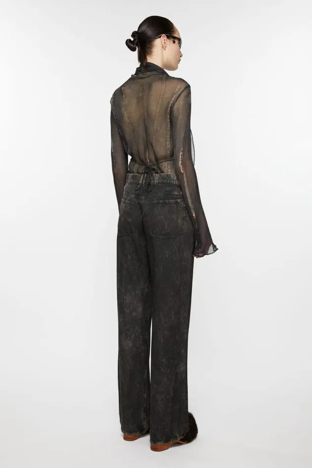 Acne Studios Printed Trousers Blackbeige Women Trousers Acne Studios Printed Trousers Blackbeige Women Trousers