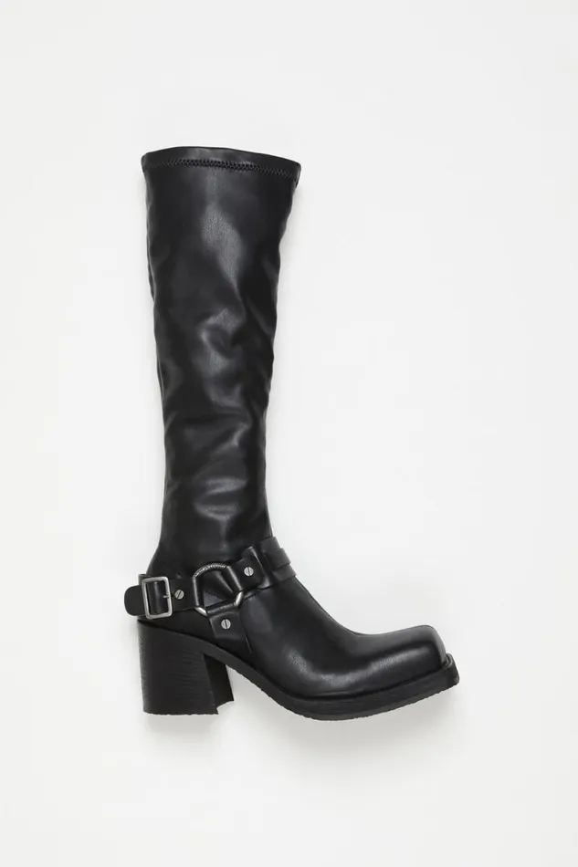 Acne Studios Pullon Buckle Boots Black Women Shoes