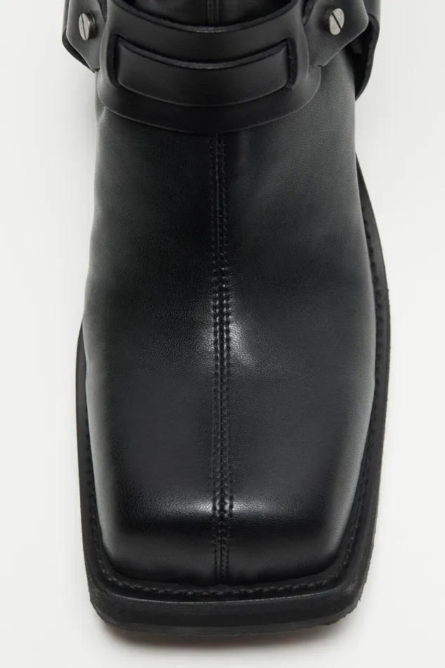 Acne Studios Pullon Buckle Boots Black Women Shoes Acne Studios Pullon Buckle Boots Black Women Shoes