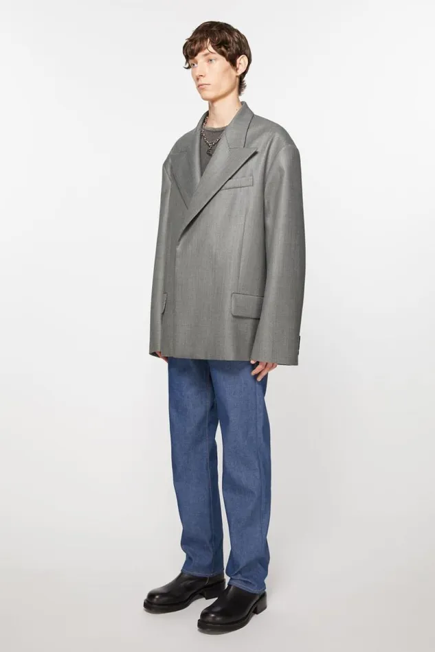 Acne Studios Relaxed Fit Suit Jacket Vintage Grey Melange Men Suit Jackets Acne Studios Relaxed Fit Suit Jacket Vintage Grey Melange Men Suit Jackets