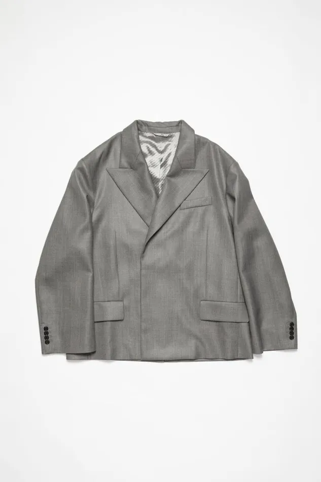 Acne Studios Relaxed Fit Suit Jacket Vintage Grey Melange Men Suit Jackets Acne Studios Relaxed Fit Suit Jacket Vintage Grey Melange Men Suit Jackets