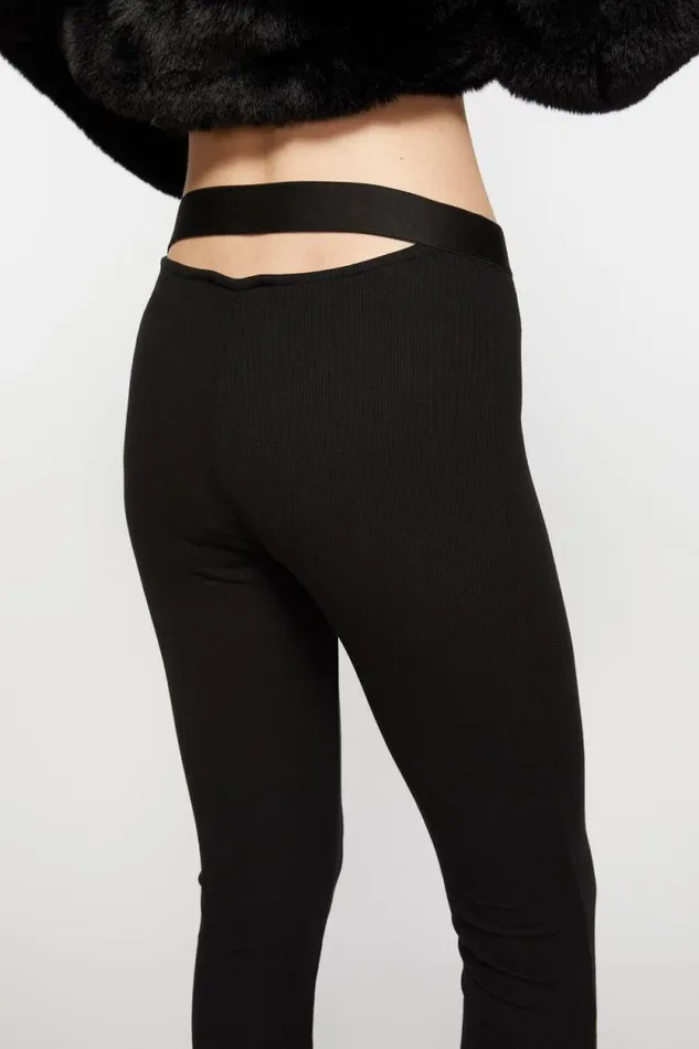 Acne Studios Rib Leggings Black Women Trousers Acne Studios Rib Leggings Black Women Trousers