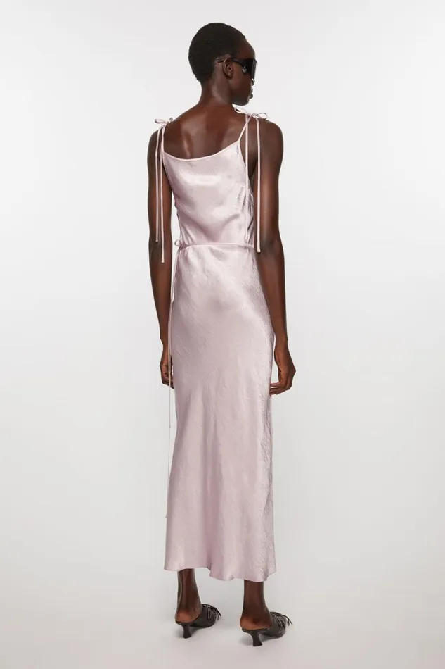 Acne Studios Satin Dress Light Lilac Purple Women Dresses Acne Studios Satin Dress Light Lilac Purple Women Dresses