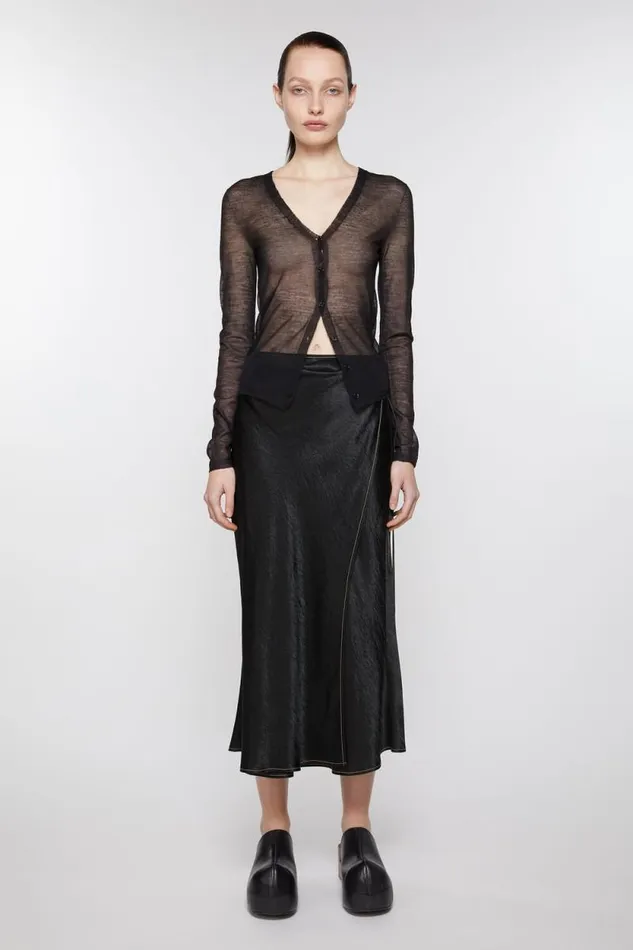 Acne Studios Satin Wrap Skirt Black Women Skirts