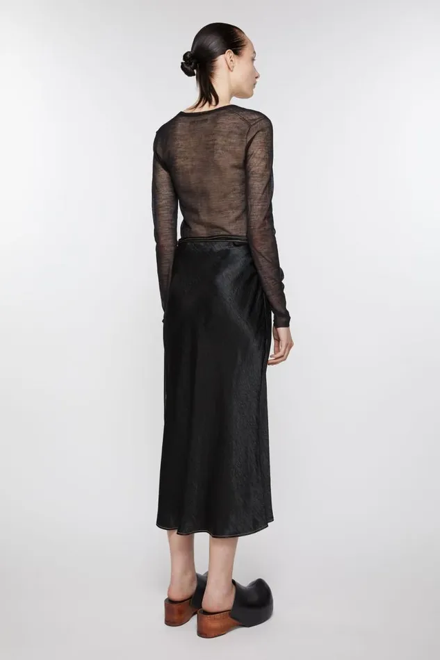 Acne Studios Satin Wrap Skirt Black Women Skirts