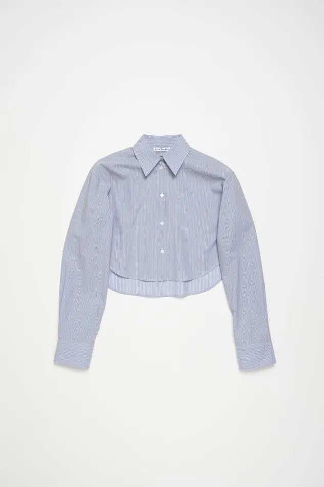 Acne Studios Shirt Jacquard Pinstripe Sky Bluecoffee Brown Women Shirts and Blouses Acne Studios Shirt Jacquard Pinstripe Sky Bluecoffee Brown Women Shirts and Blouses