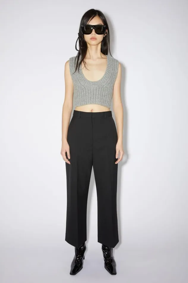Acne Studios Wool Blend Trousers Black Women Trousers