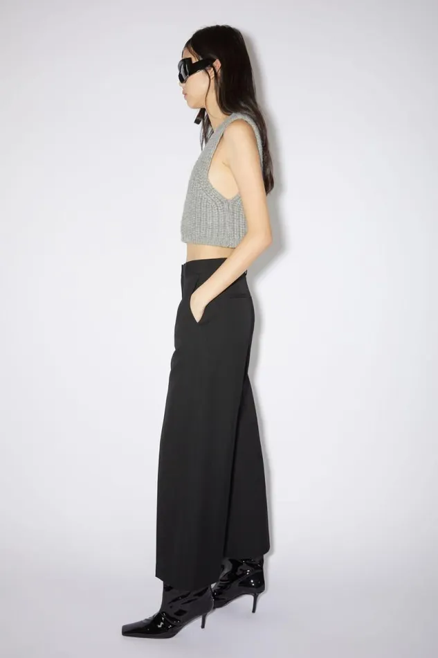 Acne Studios Wool Blend Trousers Black Women Trousers