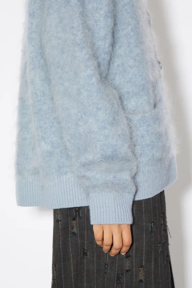 Acne Studios Wool Mohair Cardigan Denim Blue Women Knitwear Acne Studios Wool Mohair Cardigan Denim Blue Women Knitwear