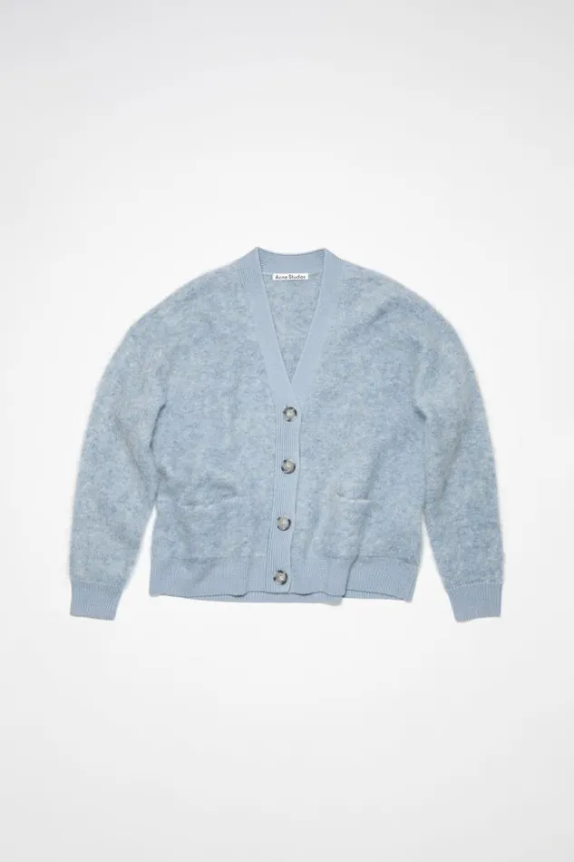 Acne Studios Wool Mohair Cardigan Denim Blue Women Knitwear Acne Studios Wool Mohair Cardigan Denim Blue Women Knitwear