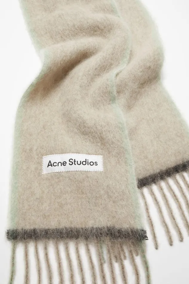Acne Studios Wool Mohair Scarf 8211 Narrow Beigegrey Women Scarves Acne Studios Wool Mohair Scarf 8211 Narrow Beigegrey Women Scarves